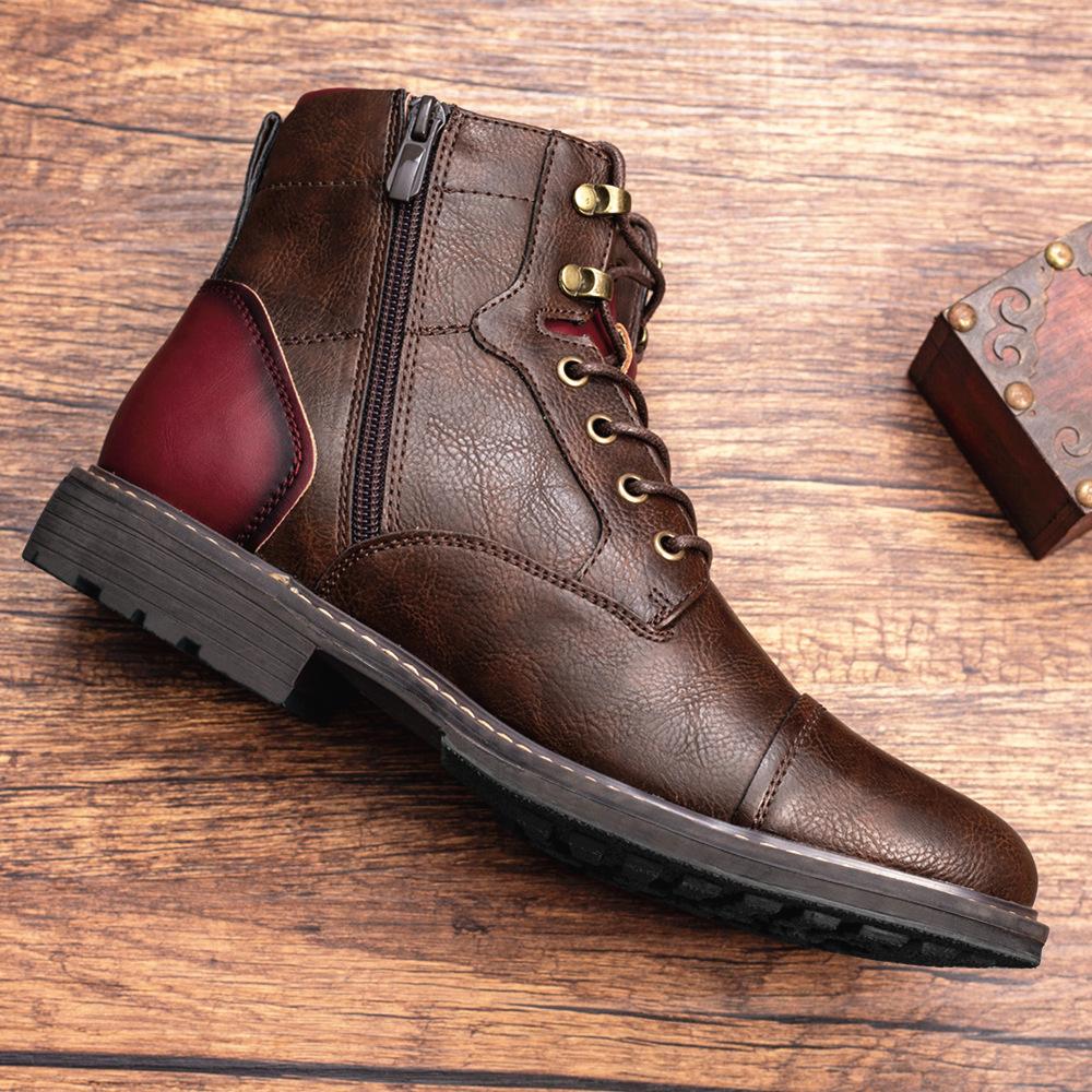 MEN'S PATCHWORK ANKLE BOOTS