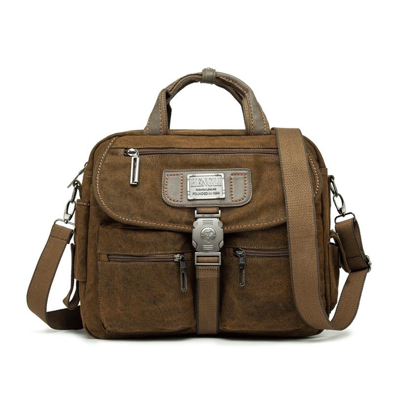 Sac à bandoulière rétro grande capacité pour homme en toile