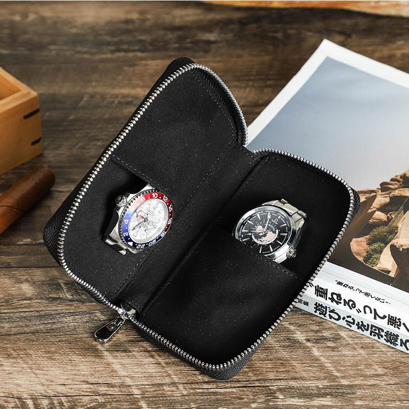 Men's Vintage Cowhide Handmade Watch Storage Bag