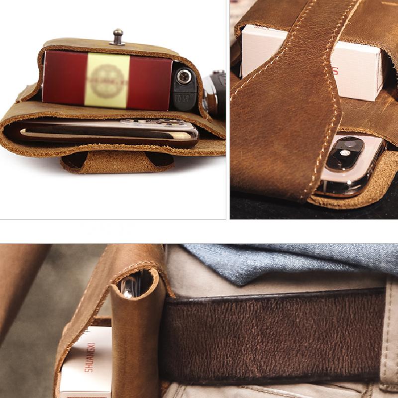 Sac banane rétro décontracté en cuir pour téléphone portable