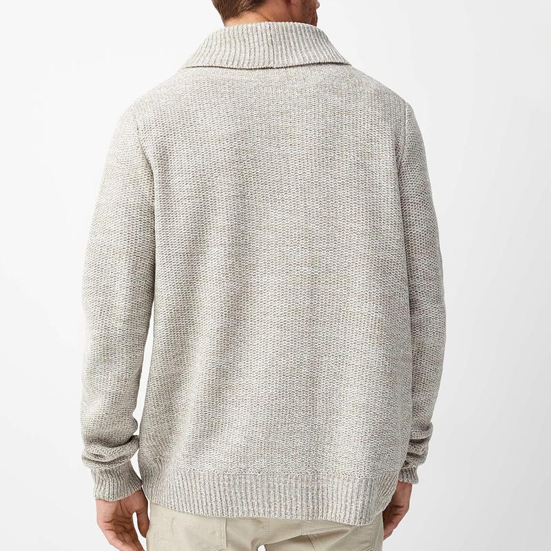 Men's Solid Lapel Loose Knit Cardigan