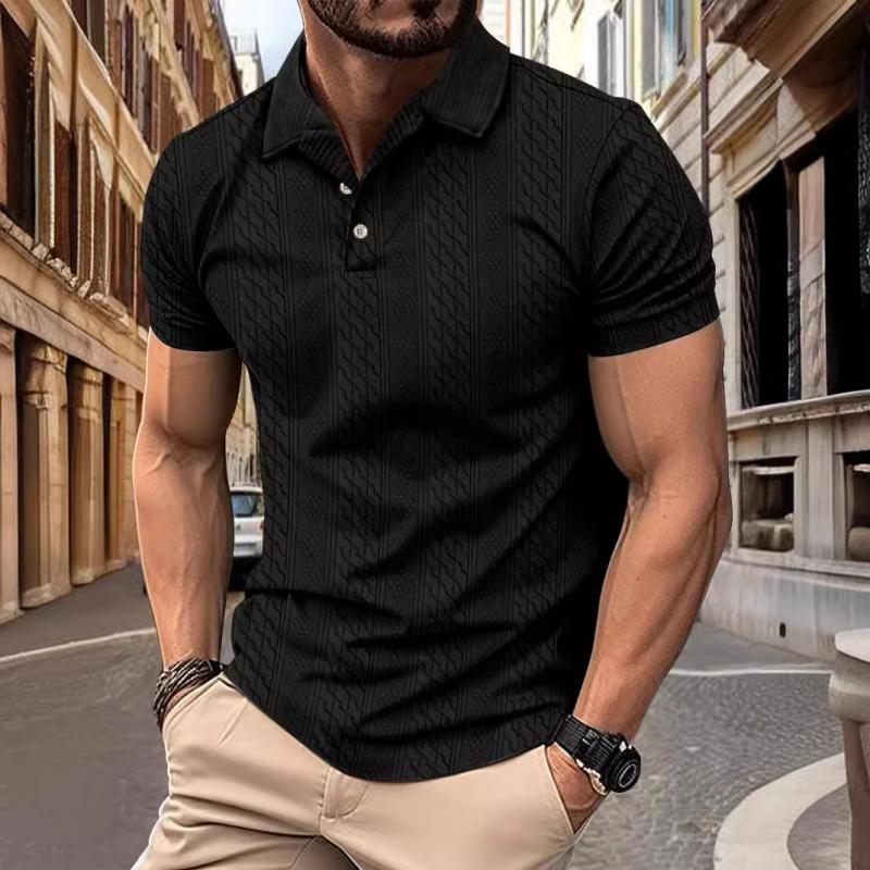Polo à manches courtes en jacquard texturé pour homme