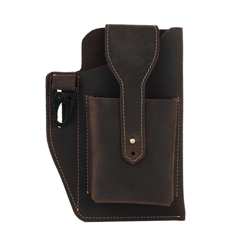 Sac banane rétro décontracté en cuir pour téléphone portable