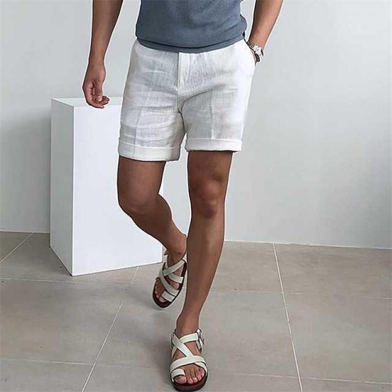 Men's Vintage Linen Beach Shorts