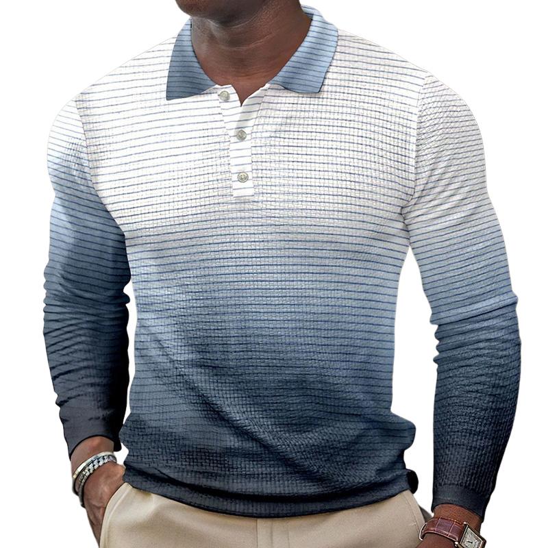 Polo décontracté à revers imprimé 3D pour homme 