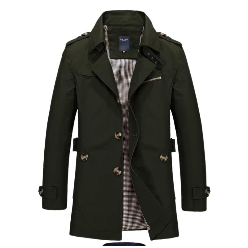 Men's Mid-length Lapel Trench Coat