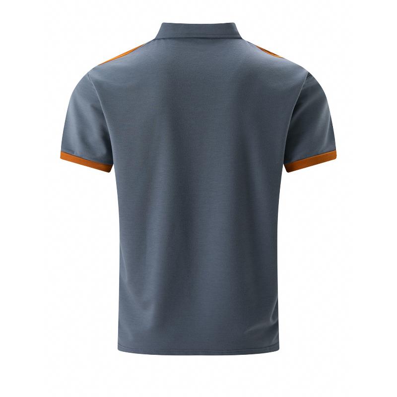 Men's Colorblock Chest Pocket Lapel Short Sleeve Polo Shirt