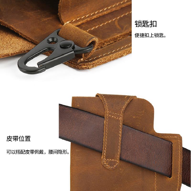 Sac banane rétro décontracté en cuir pour téléphone portable