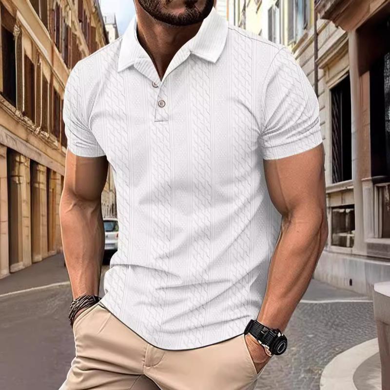Polo à manches courtes en jacquard texturé pour homme