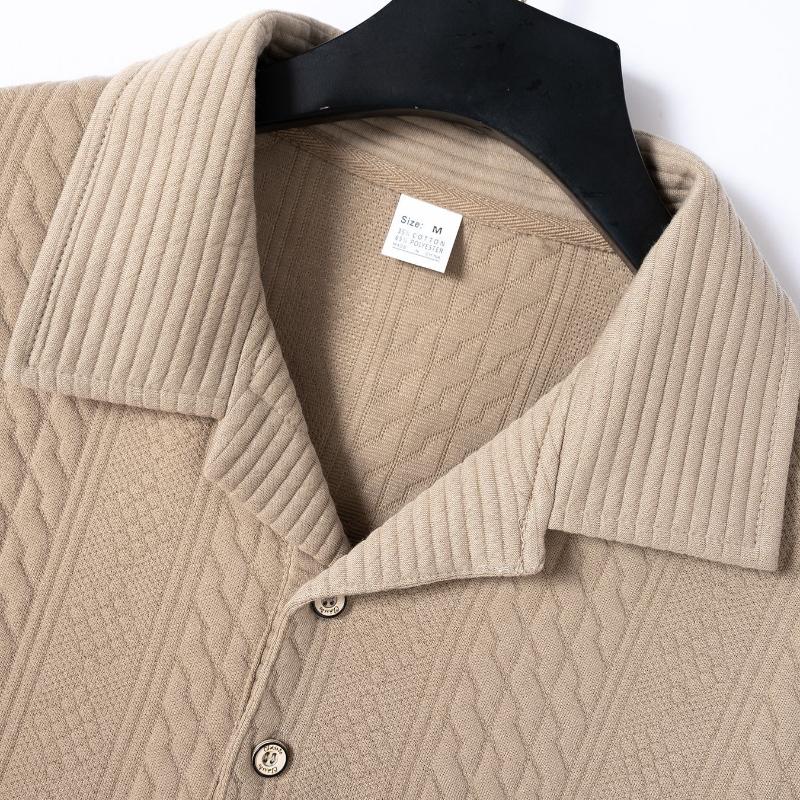 Polo à manches courtes en jacquard texturé pour homme