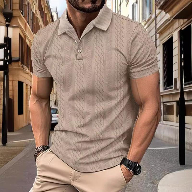 Polo à manches courtes en jacquard texturé pour homme