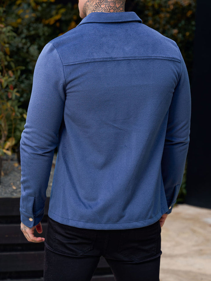 Suede Feel Button Up Jacket