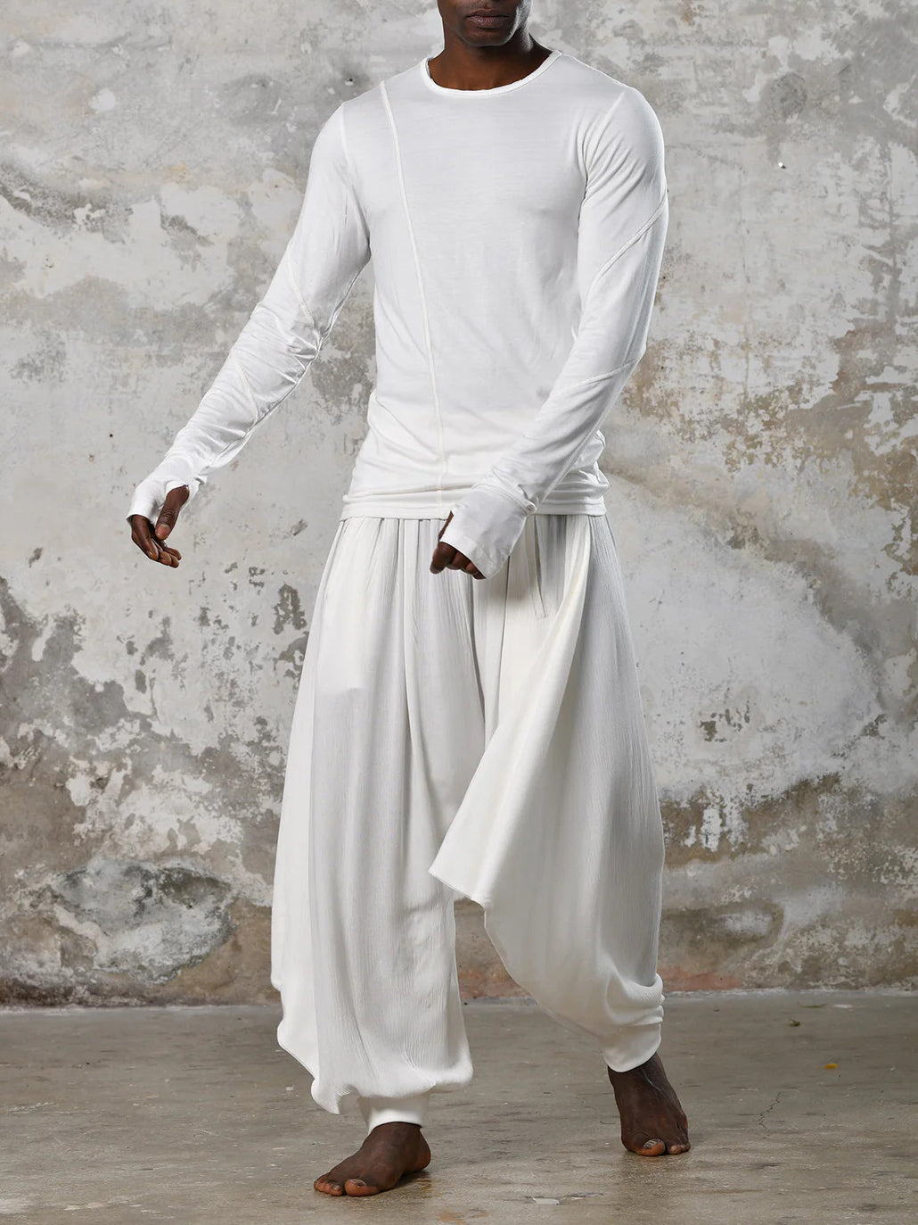 Men's fashionable and casual Bohemian-style long-sleeved T-shirt