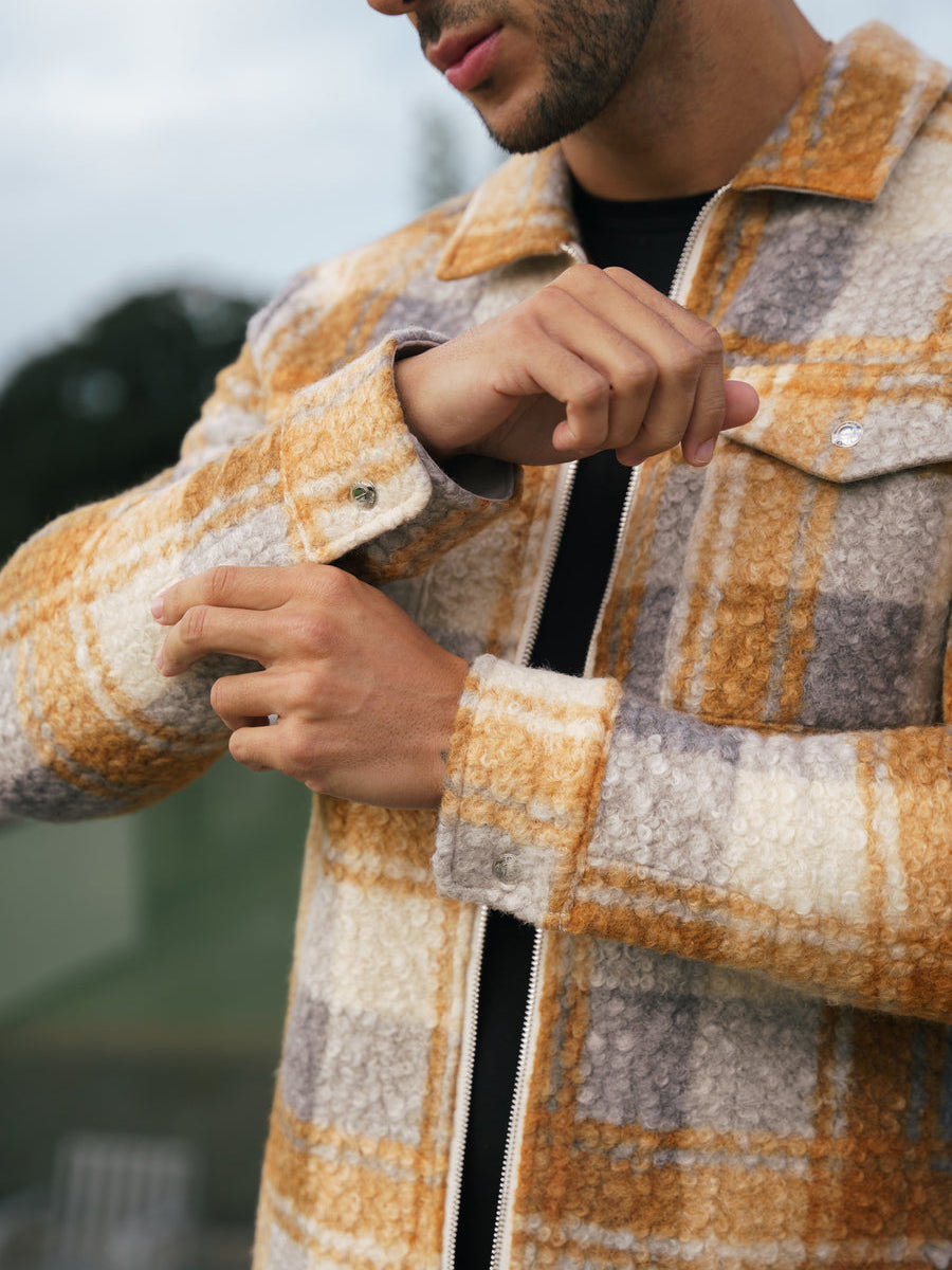 Boucle Zipped Check Jacket