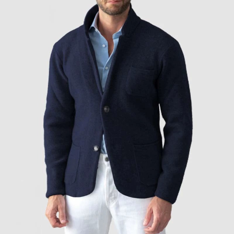 Veste de costume décontractée à la mode pour hommes de couleur unie