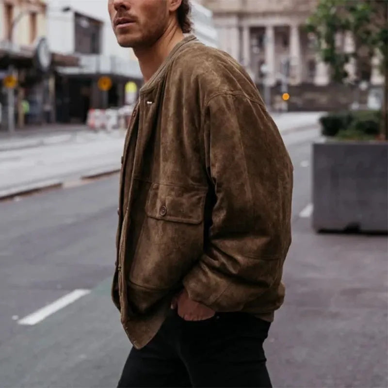 Veste marron décontractée à la mode pour homme