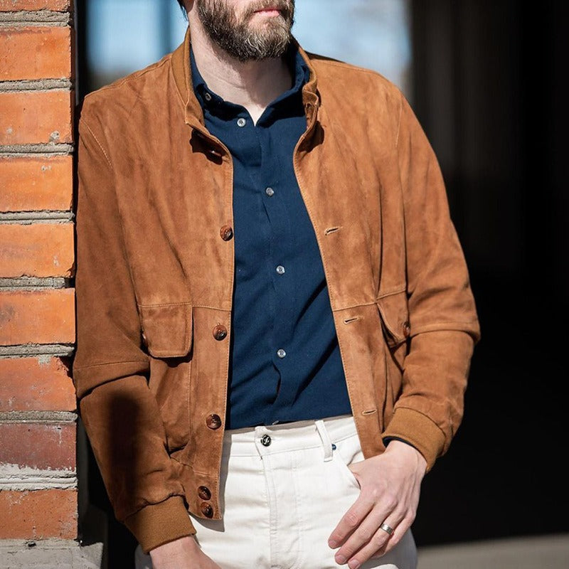 Veste décontractée polyvalente de couleur unie pour homme, idéale pour l'automne