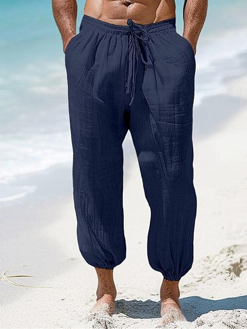 Men's fashionable and casual linen trousers