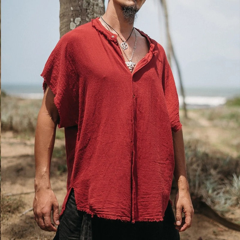 Men's fashionable and casual short-sleeved shirt