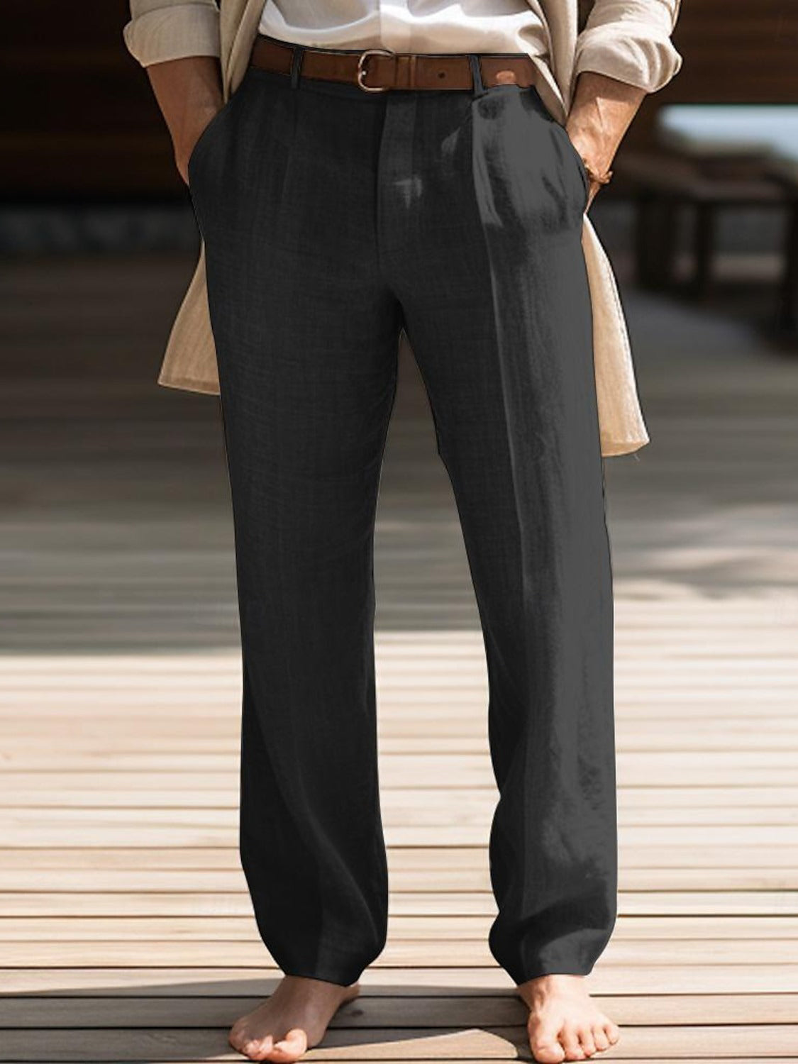 Men's fashionable and casual linen trousers