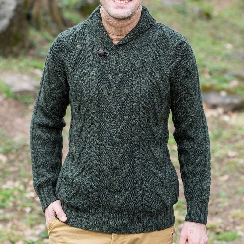 Men's fashionable casual solid-color sweater