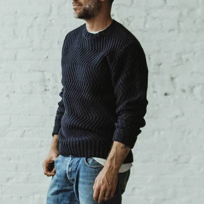 Men's fashionable casual retro black sweater