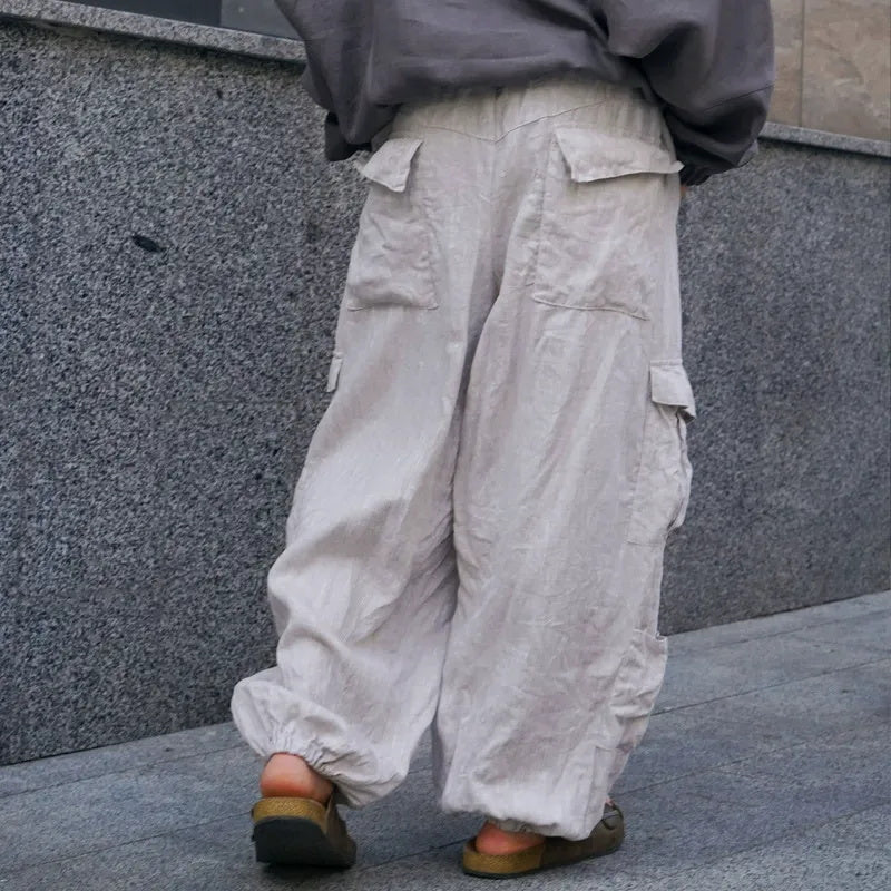 Men's casual pants: Loose straight-leg pants