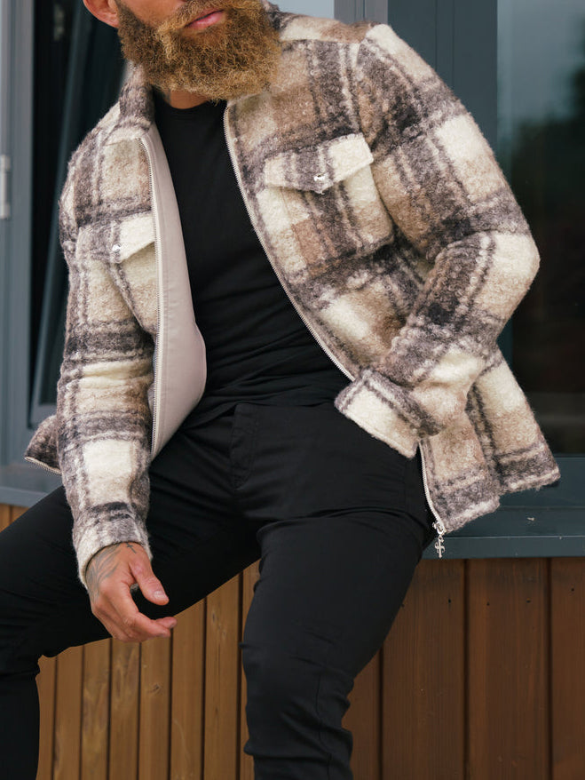 Boucle Zipped Check Jacket